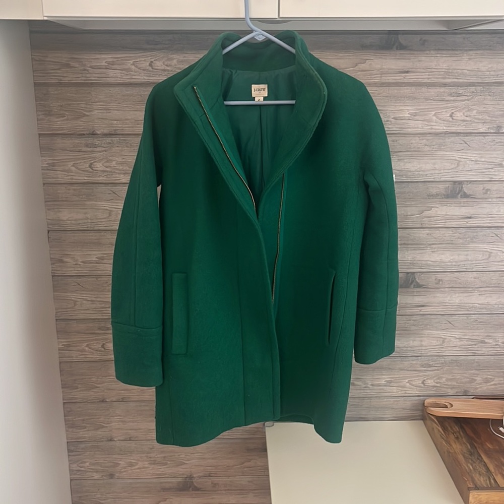 Emerald green Jcrew City Coat size 2